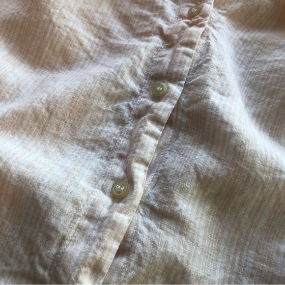 Free People Women’s Size S Elastic Off The Shoulders Shirt Peach/White Stripes - Picture 13 of 16